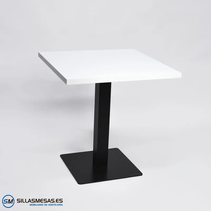 Mesa Noel epoxi base 40×40 cm: metal moderno