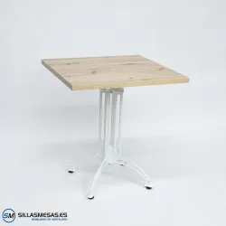 MESA VIENA CUADRADA INTERIOR pie blanco