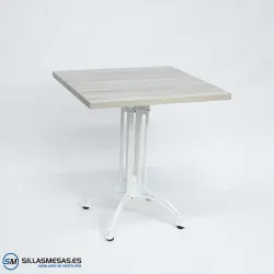 MESA VIENA CUADRADA INTERIOR pie blanco