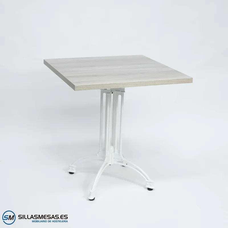 MESA VIENA CUADRADA INTERIOR pie blanco