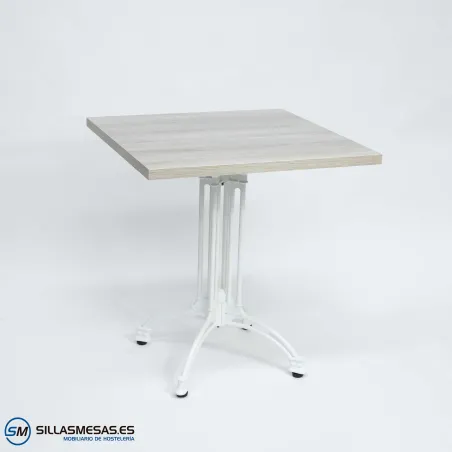 MESA VIENA CUADRADA INTERIOR pie blanco