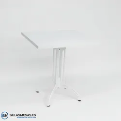MESA VIENA CUADRADA INTERIOR pie blanco