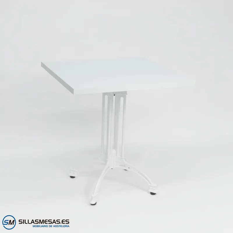 MESA VIENA CUADRADA INTERIOR pie blanco