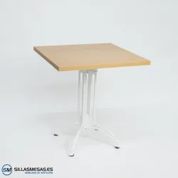 MESA VIENA CUADRADA INTERIOR pie blanco