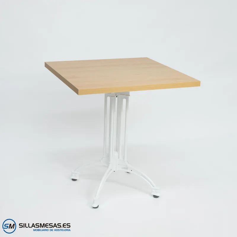 MESA VIENA CUADRADA INTERIOR pie blanco