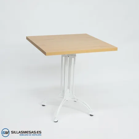 MESA VIENA CUADRADA INTERIOR pie blanco