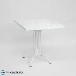 MESA VIENA CUADRADA INTERIOR pie blanco
