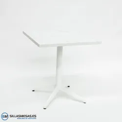 Mesa Miami interior con base Blanca de aluminio