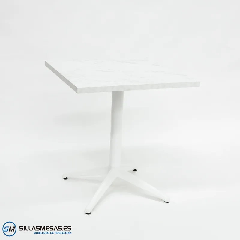Mesa Miami interior con base Blanca de aluminio