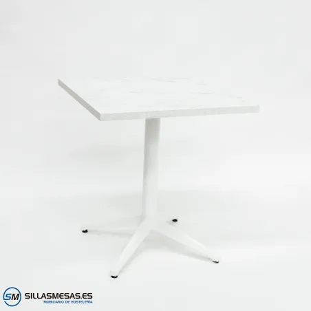 Mesa Miami interior con base Blanca de aluminio