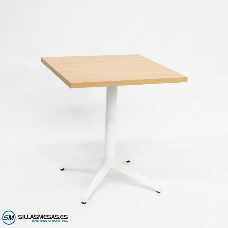 Mesa Miami interior con base Blanca de aluminio