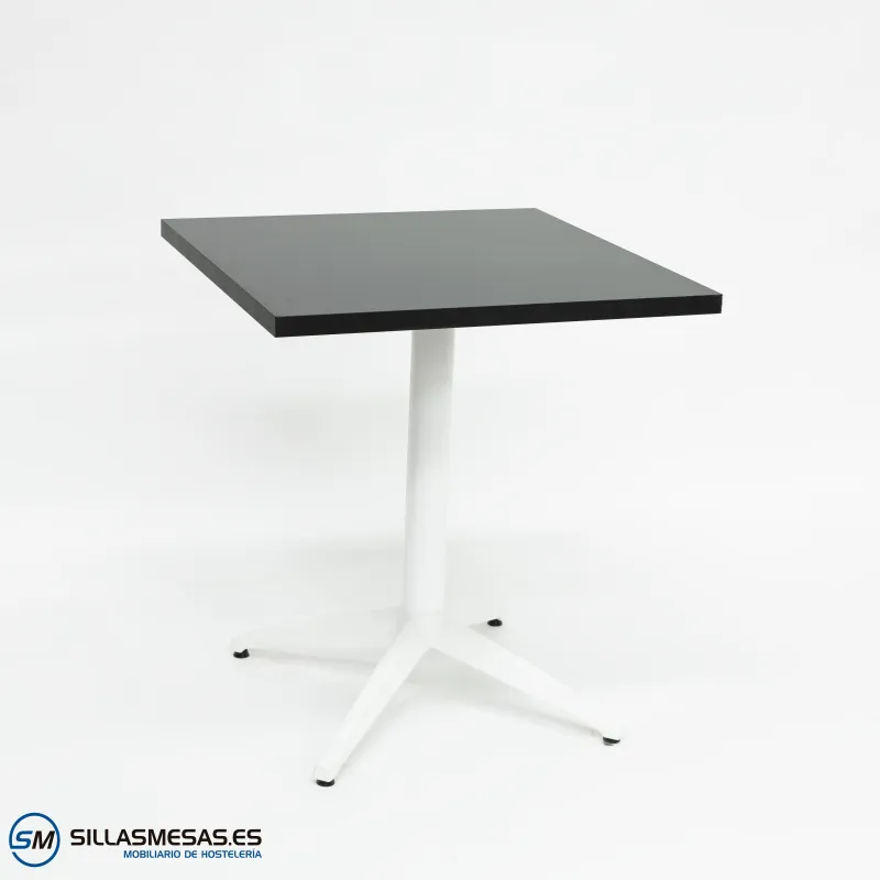 Mesa Miami interior con base Blanca de aluminio