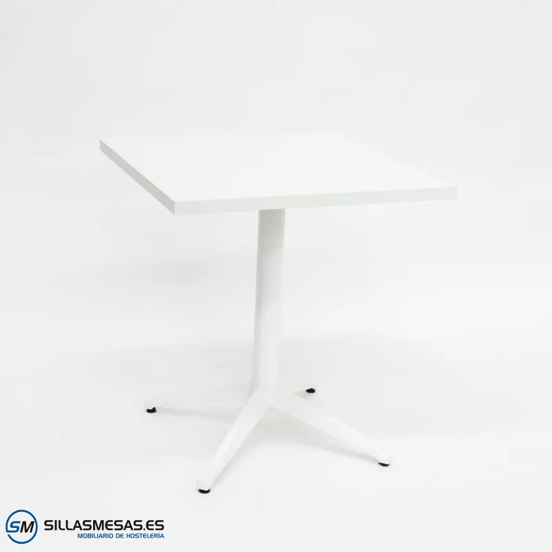 Mesa Miami interior con base Blanca de aluminio
