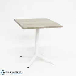 Mesa Miami interior con base Blanca de aluminio