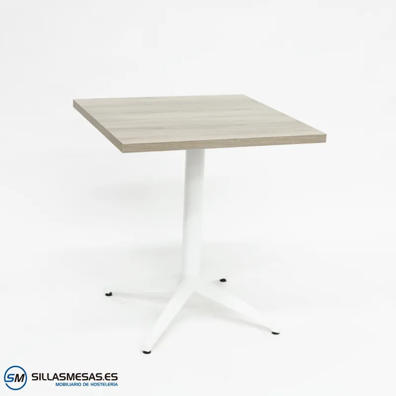 Mesa Miami interior con base Blanca de aluminio