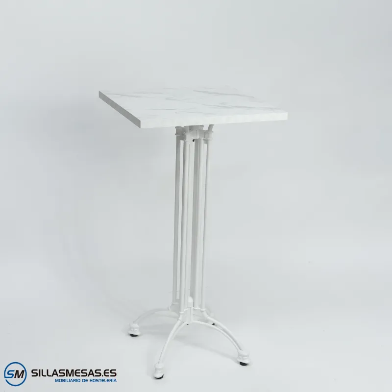 MESA ALTA VIENA CUADRADA INTERIOR pie blanco