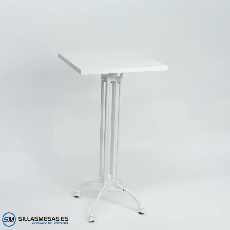 MESA ALTA VIENA CUADRADA INTERIOR pie blanco
