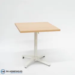Mesa abatible interior Cromo con pie blanco: minimalista