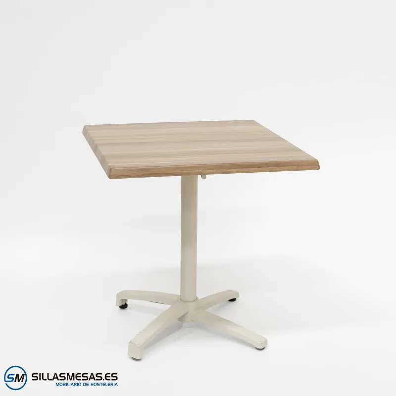 Mesa abatible cromo pie blanco: versátil y elegante