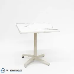 Mesa abatible cromo pie blanco: versátil y elegante