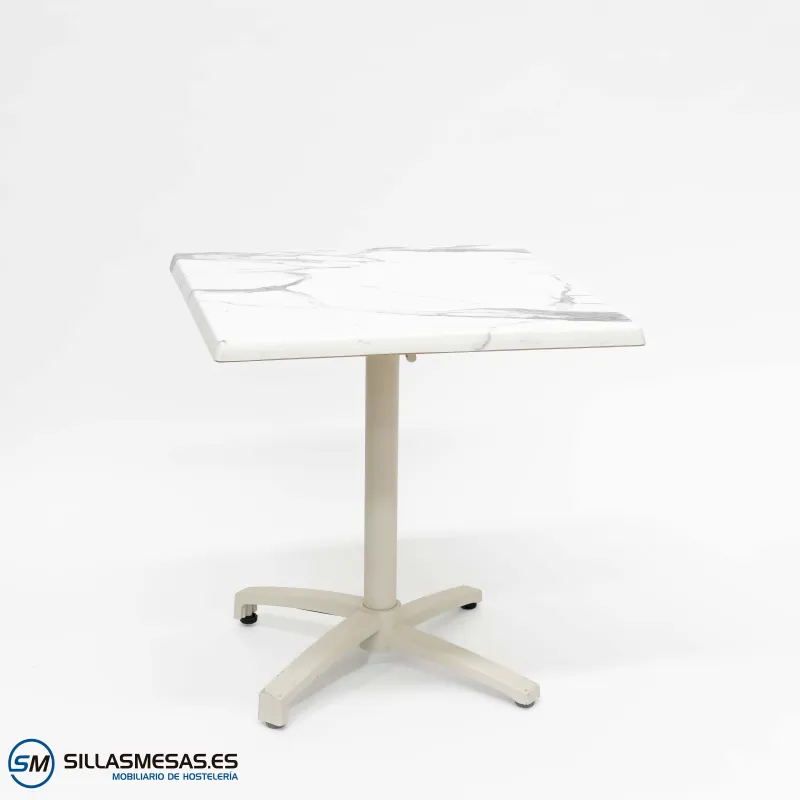 Mesa abatible cromo pie blanco: versátil y elegante
