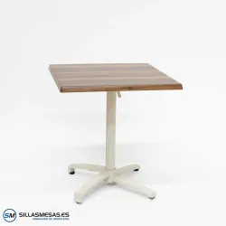 Mesa abatible cromo pie blanco: versátil y elegante