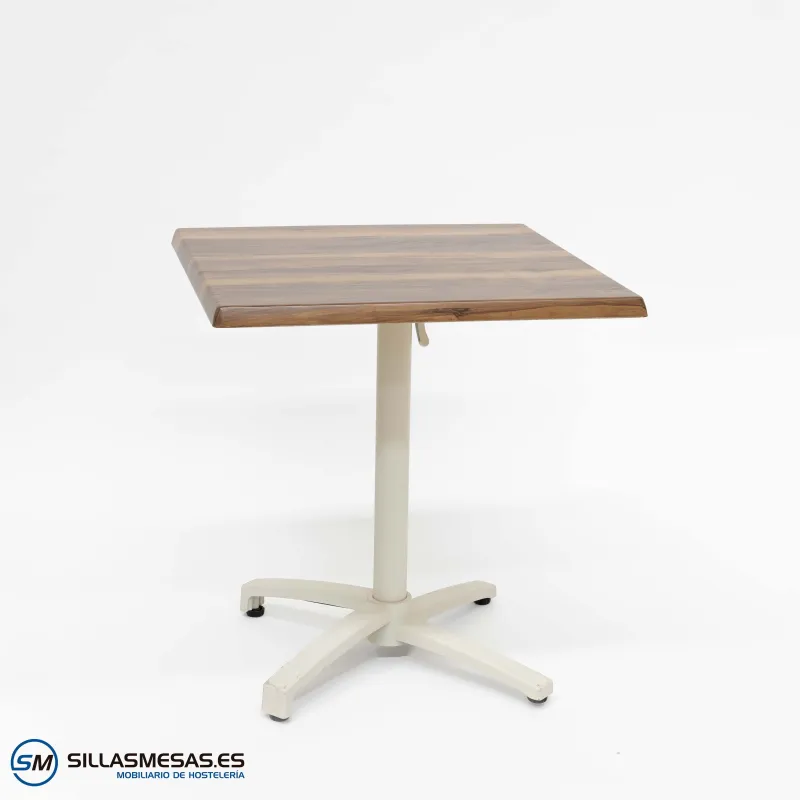 Mesa abatible cromo pie blanco: versátil y elegante