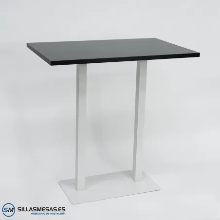 MESA ALTA NOEL DOBLE INTERIOR pie blanco