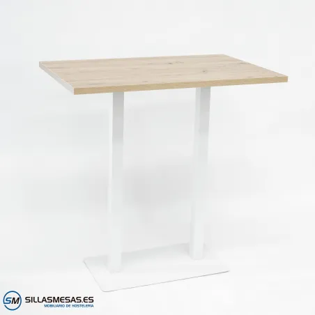 MESA ALTA NOEL DOBLE INTERIOR pie blanco