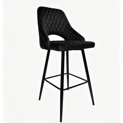 Taburete VELVET Negro con brazos