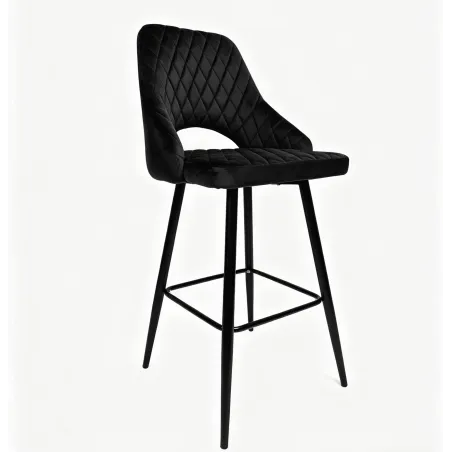 Taburete VELVET Negro con brazos