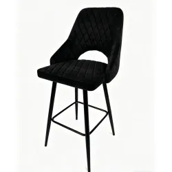 Taburete VELVET Negro con brazos