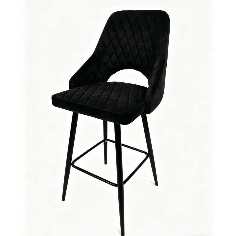 Taburete VELVET Negro con brazos