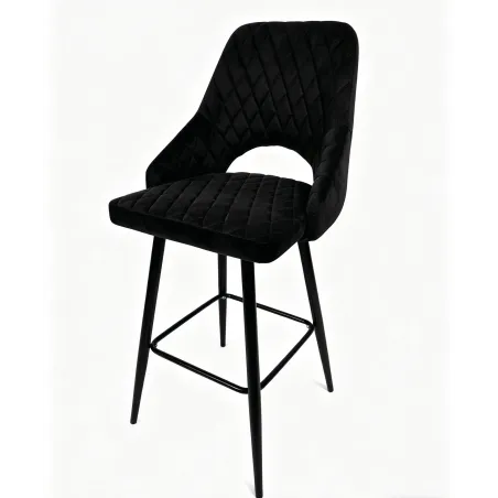 Taburete VELVET Negro con brazos
