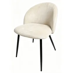 Silla VELVET, tapizada en terciopelo y estructura metálica.