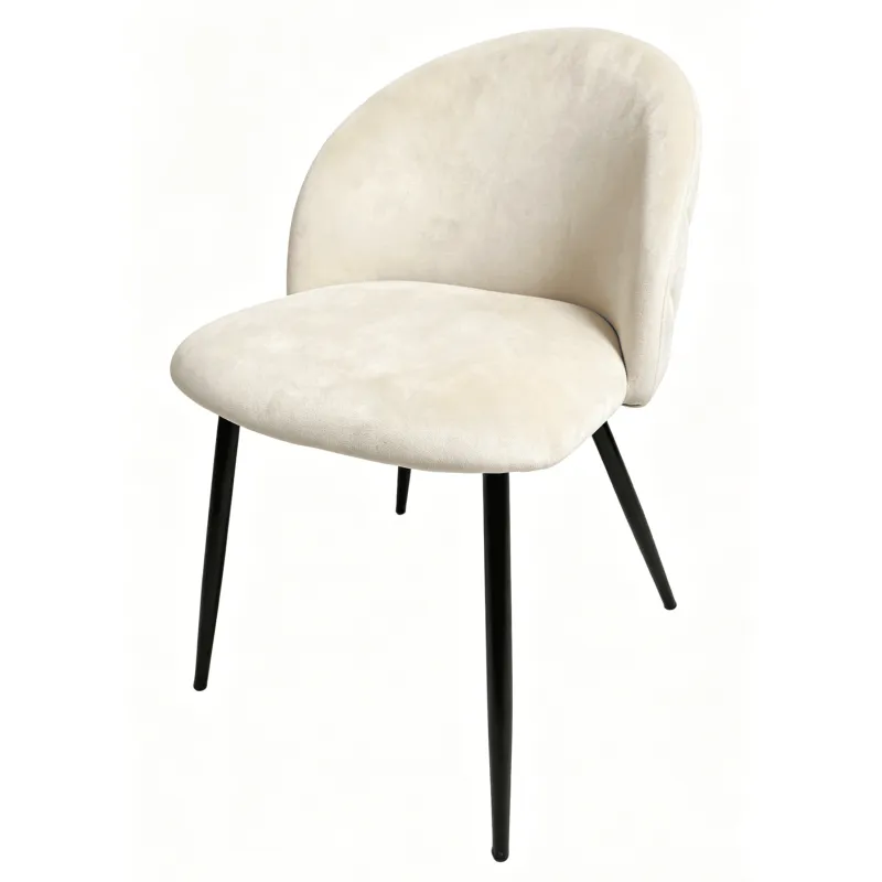 Silla VELVET, tapizada en terciopelo y estructura metálica.