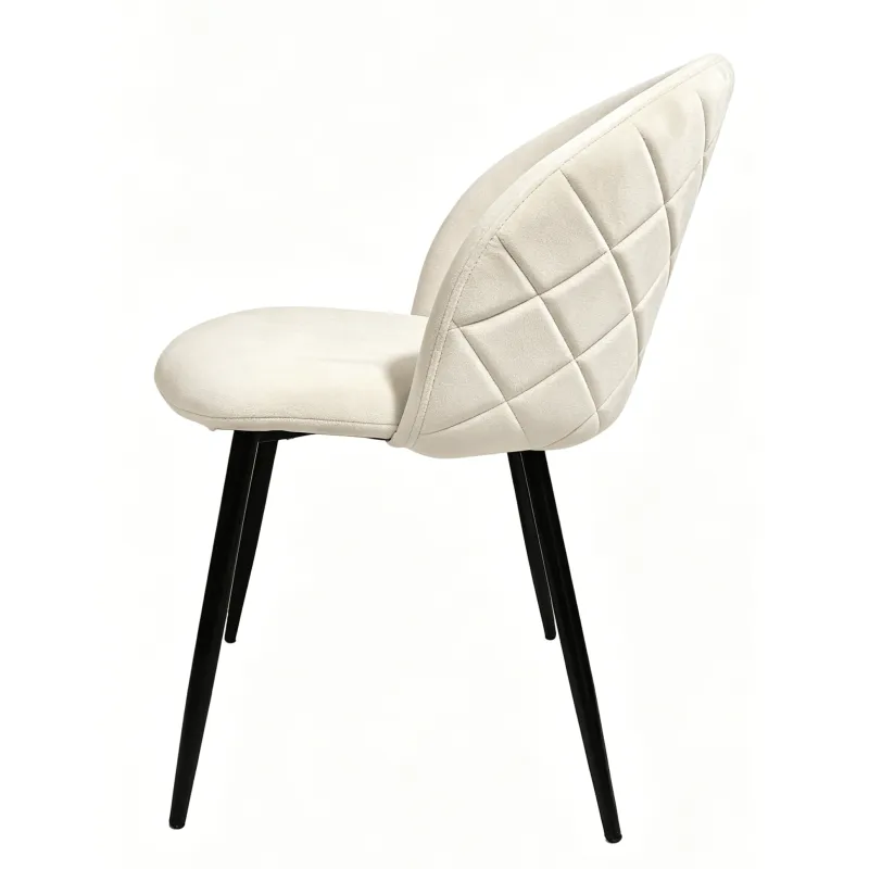 Silla VELVET, tapizada en terciopelo y estructura metálica.