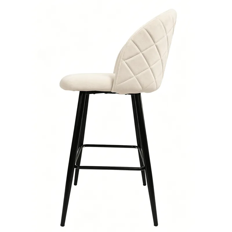 TABURETE VELVET BEIGE sin brazos