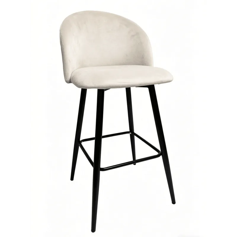 TABURETE VELVET BEIGE sin brazos