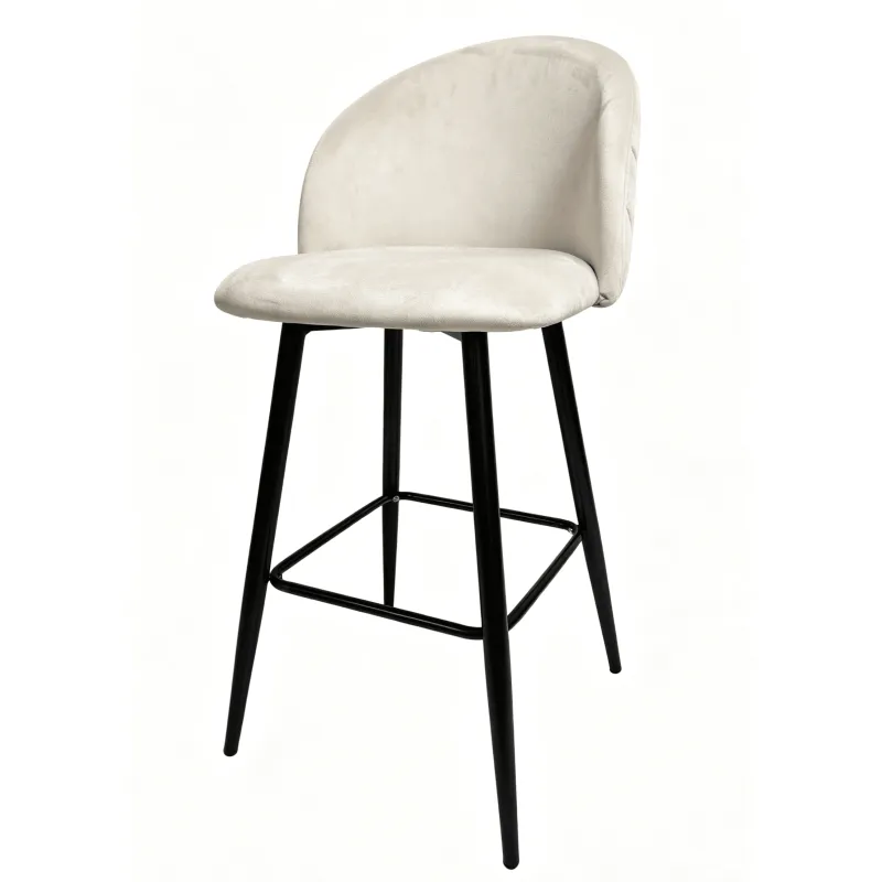 TABURETE VELVET BEIGE sin brazos
