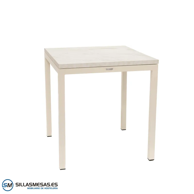 MESA ARUBA INTERIOR pie blanco