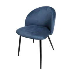 Silla Velvet azul interior: moderna, suave y elegante