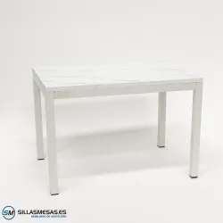 MESA ARUBA RECTANGULAR INTERIOR pie blanco