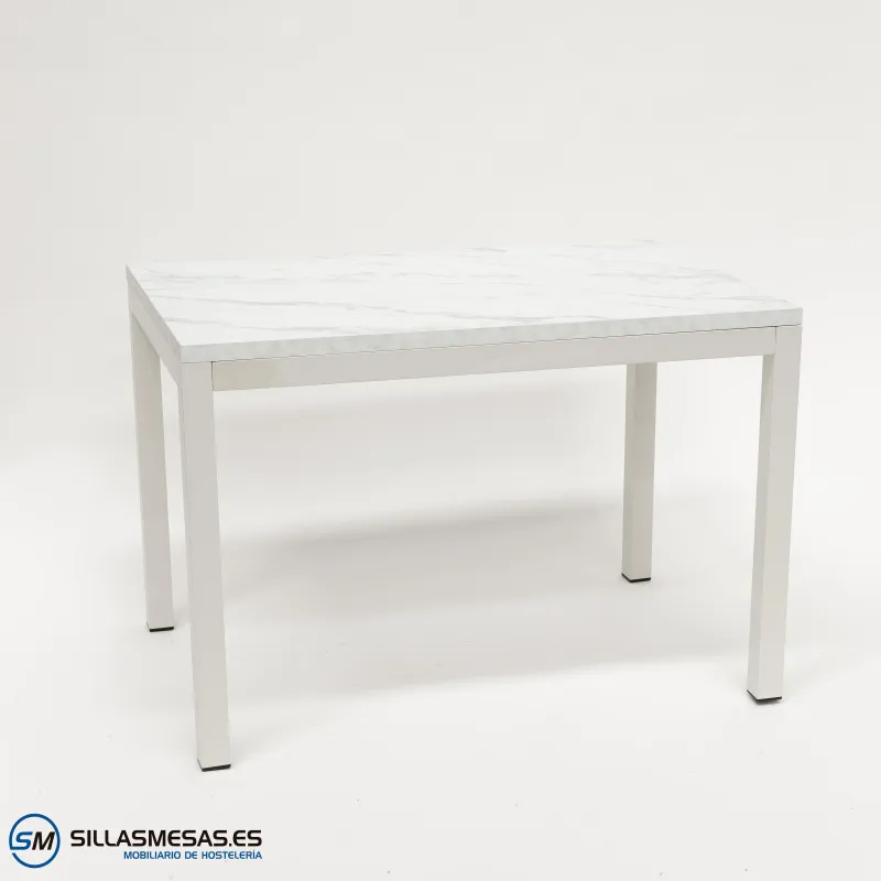 MESA ARUBA RECTANGULAR INTERIOR pie blanco