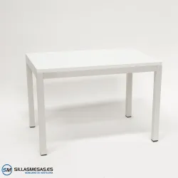 MESA ARUBA RECTANGULAR INTERIOR pie blanco