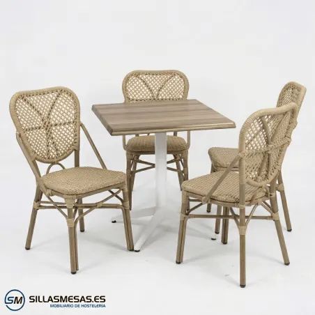Conjunto OLMO (1Mesa Miami exterior y 4 Sillas Dalton)