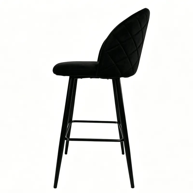 Taburete VELVET negro sin brazos