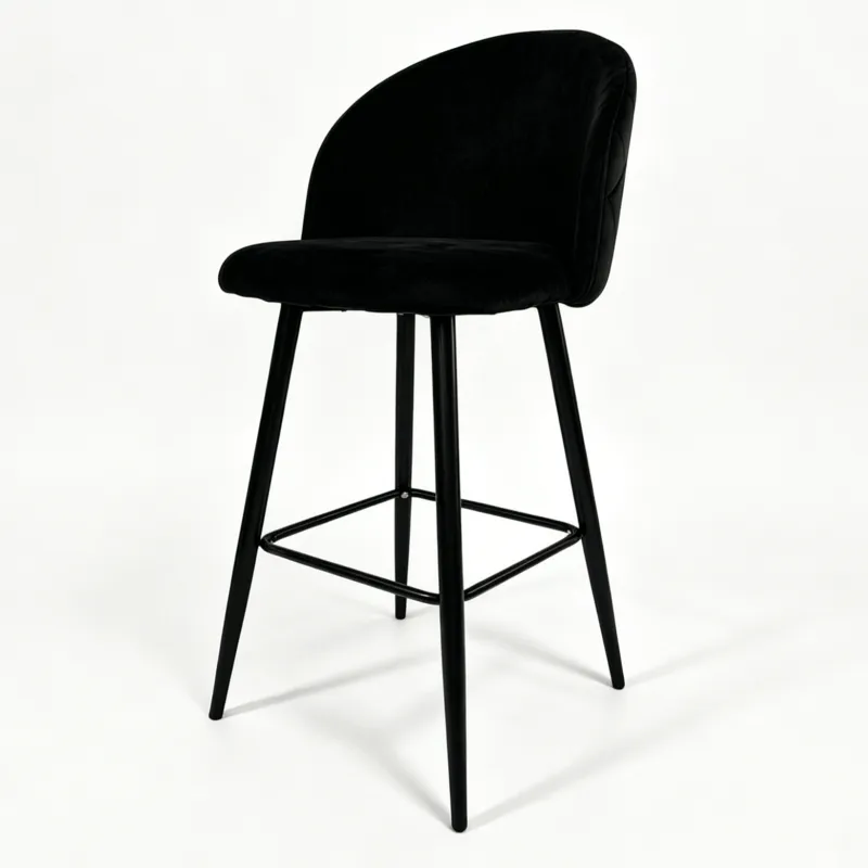 Taburete VELVET negro sin brazos