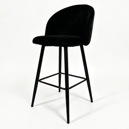Taburete VELVET negro sin brazos