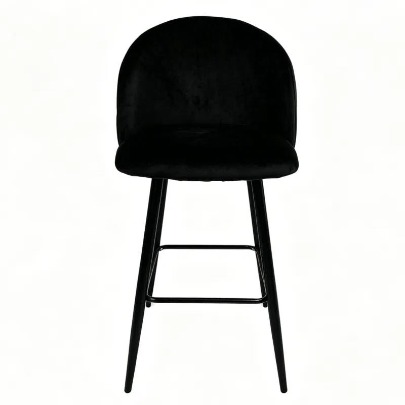 Taburete VELVET negro sin brazos